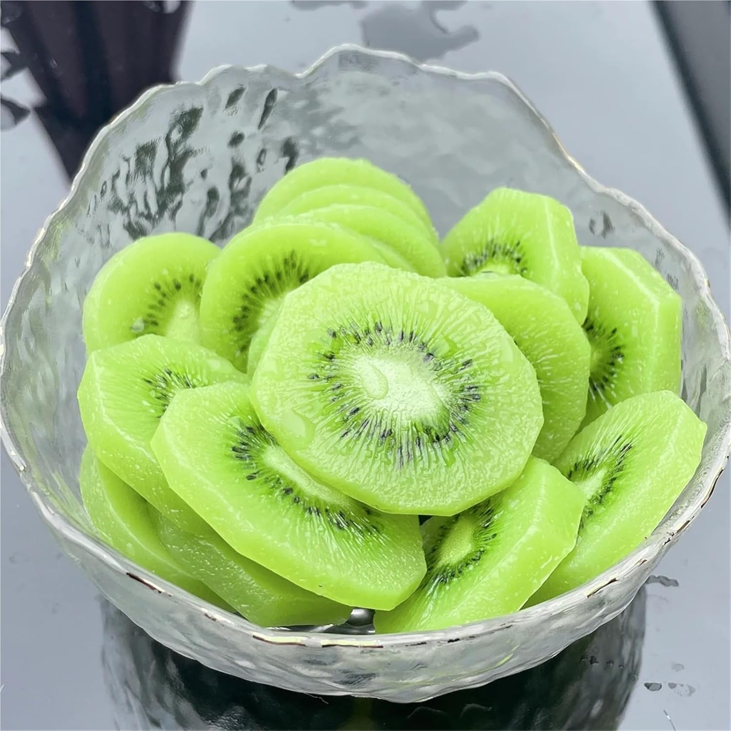 Artificial Fruits Fake Fruit Simulated Kiwi Slices, Strawberry Slices, Banana Slices, Photography Props, Fruit Cake Decorations, Artificial Models(Color03,20pcs)