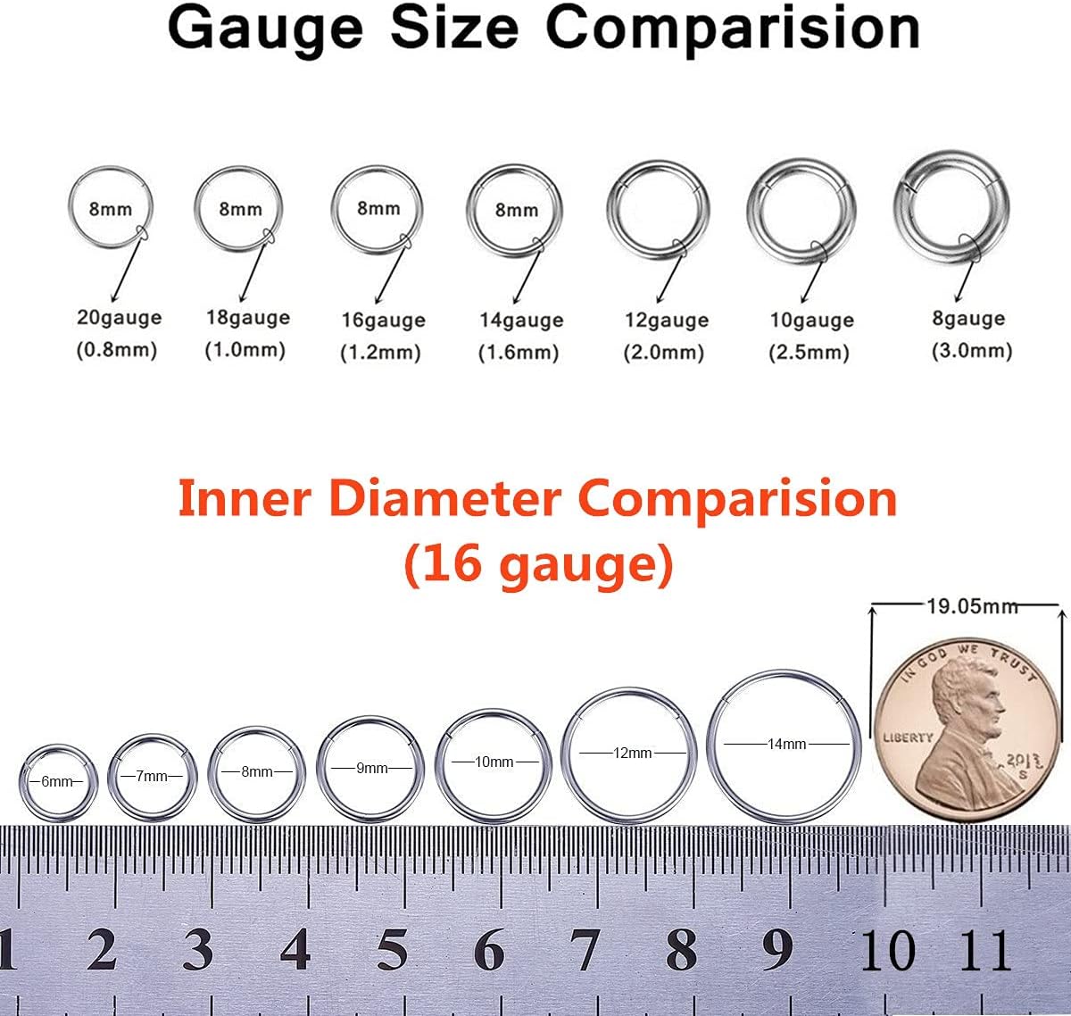 316L Surgical Steel Seamless Nose Ring Cartilage Hoop Silver/Gold/Rose Gold/Black 16G 18G 20G 6mm-12mm CZ Paved Helix Rook Tragus Lobe Body Pierecing Jewelry Segment Clicker Lip Rings Rook Earrings - Image 4