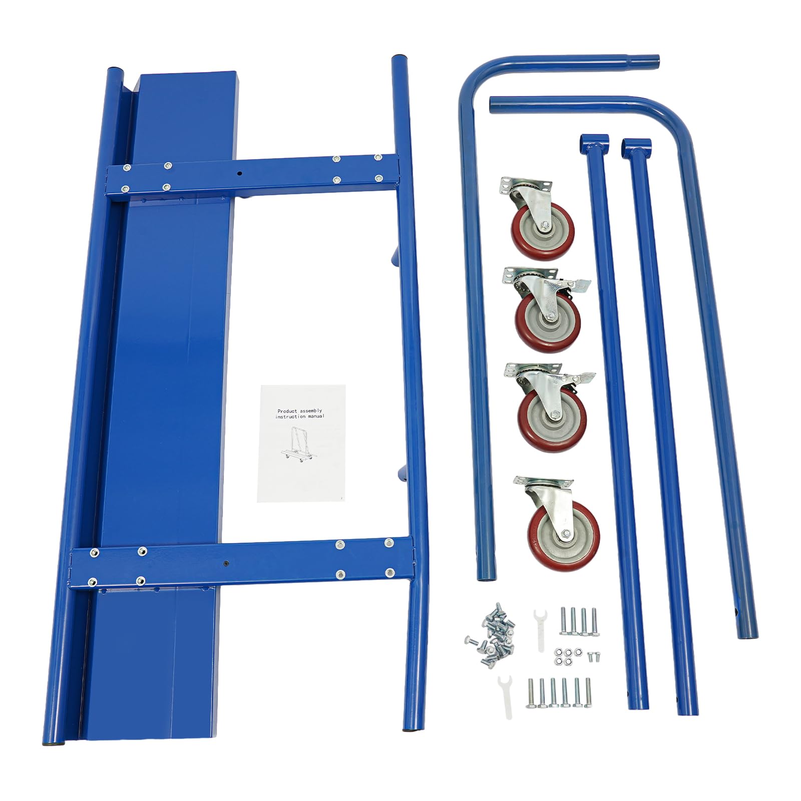 Plattenkarren, 800 kg Tragkraft, Plattenwagen mit 4 Rädern, Transportwagen für Holzplatten, Fenstern, Türen (Blau)