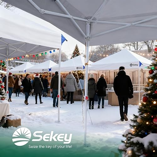 Miniatura 7 de Sekey - Toldo desplegable de 10 x 10 pies con instalación de un solo empuje, 99% de bloqueo UV, sombra instantánea para eventos, cenador comercial