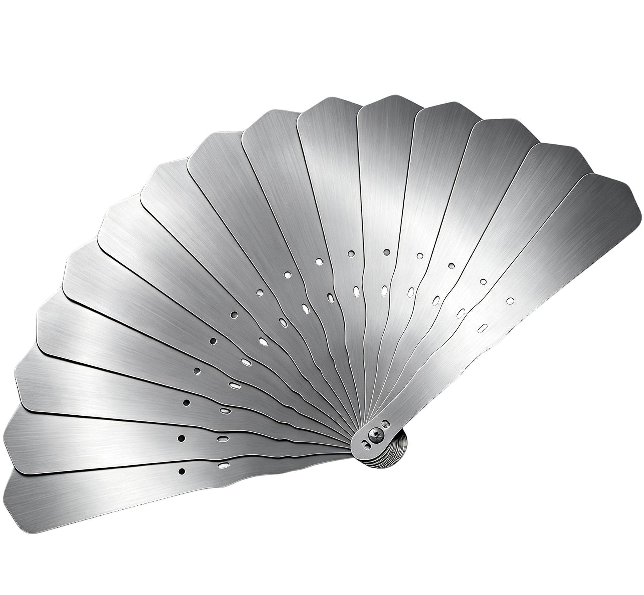 Full Titanium Hand Folding Fan Kung Fu Hand Held Metal Portable Fan With Window Broken Tai Chi 7.87 inches (Stainless Steel Silver)