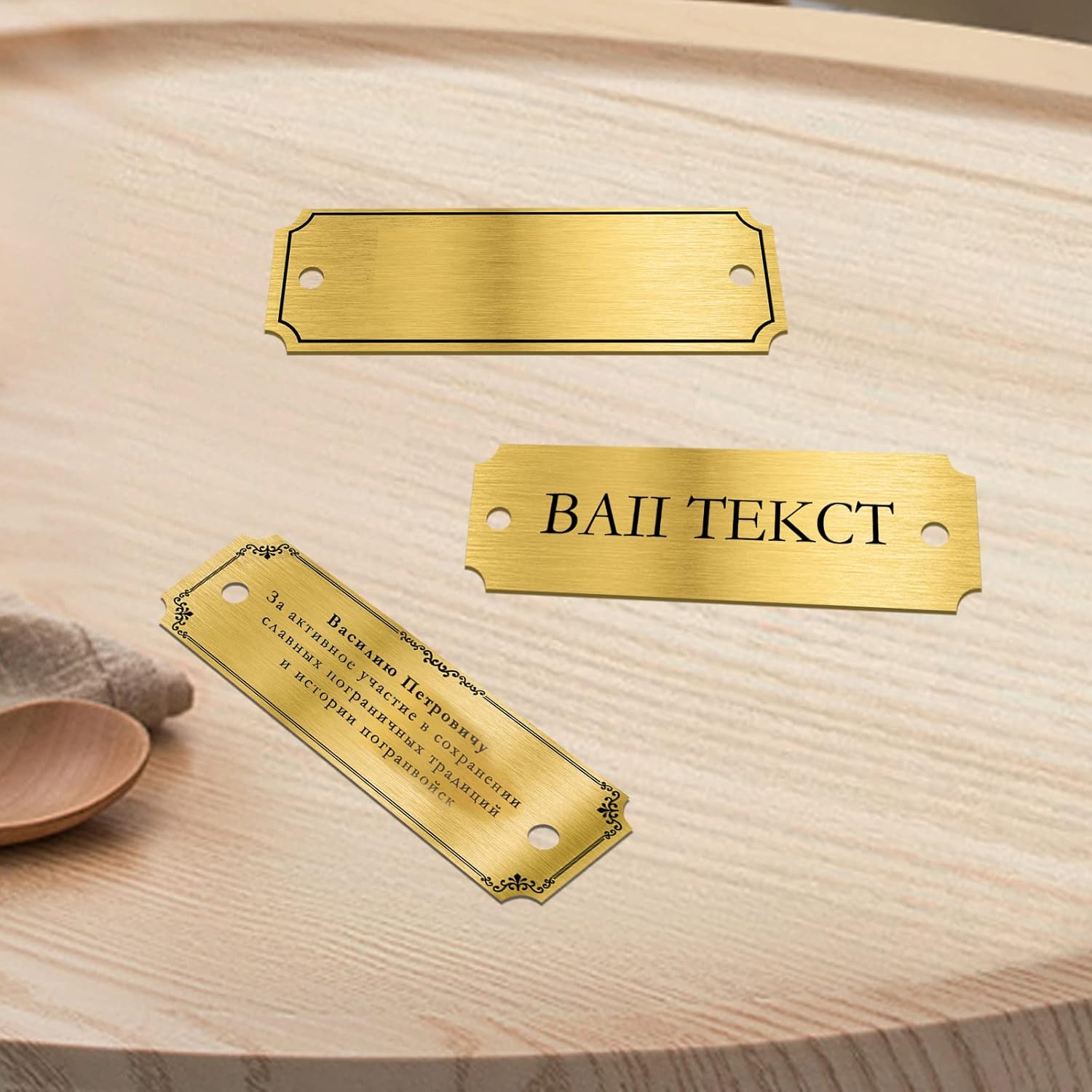 30 Pack Solid Brass Blank Name Plates with Screws, 3" x 1" Laser Engraving Plates for Trophy, Plaque, Wood & Leather Crafts – 3 Edge Styles