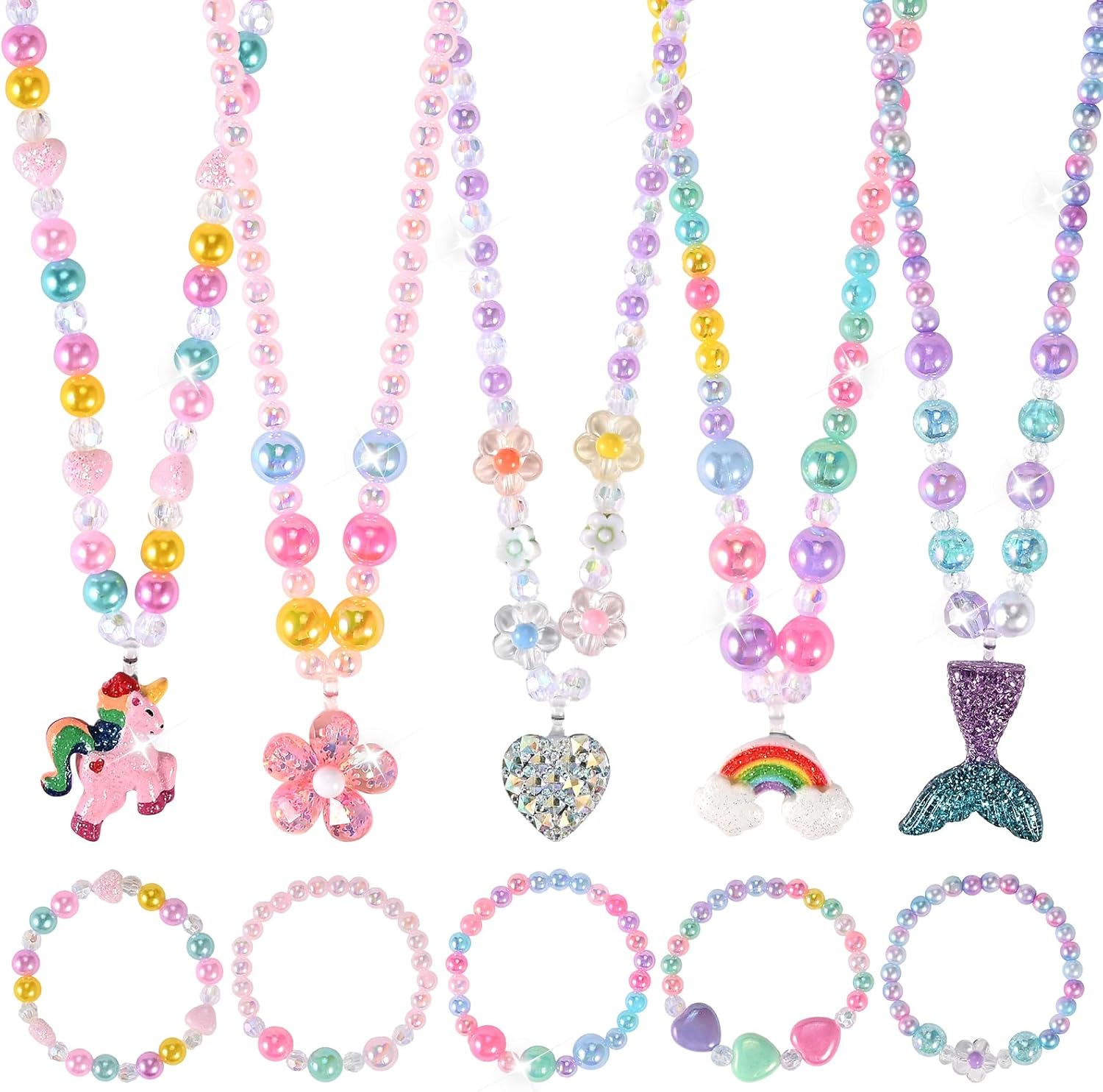 Faburo 10pcs Toddler Jewelry Girls Necklaces