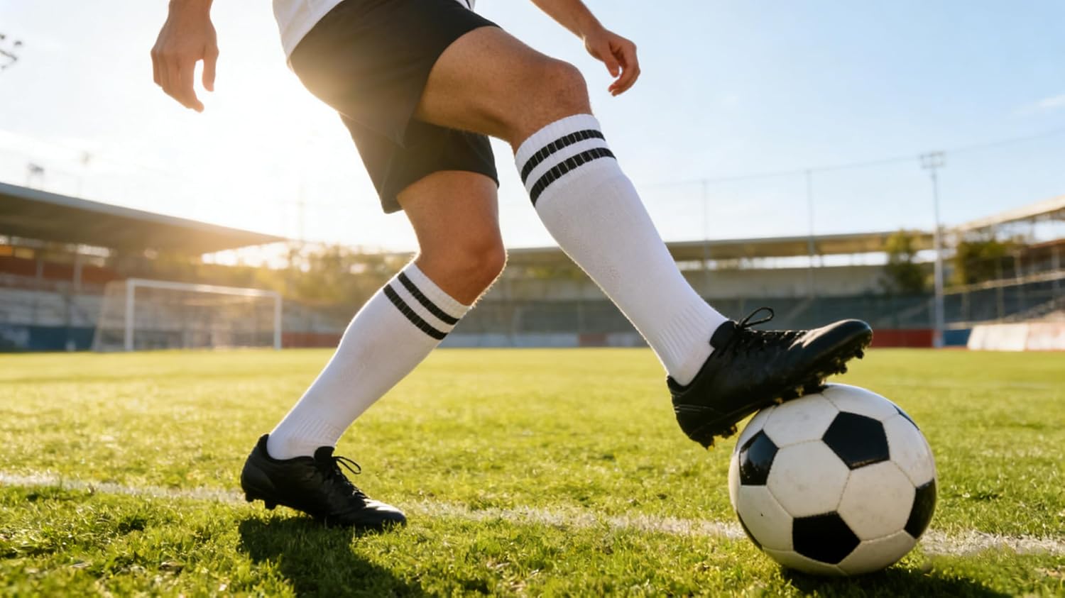 Knee High Soccer Socks 2 Pairs White Breathable Athletic for Men Women for Football Training