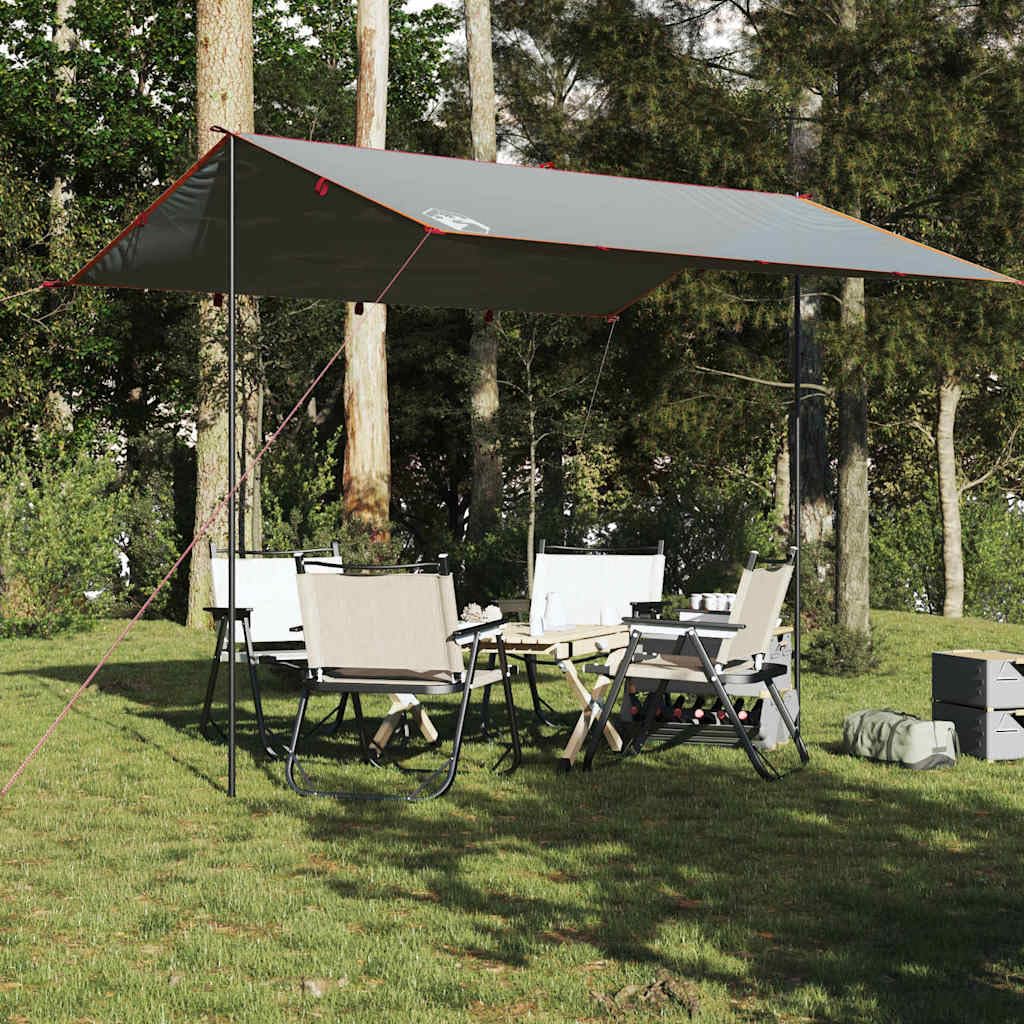 Telone da campeggio grigio e arancione, 360 x 294 cm, impermeabile, telo per tenda protezione solare per esterni, campeggio, escursionismo, amaca 94660