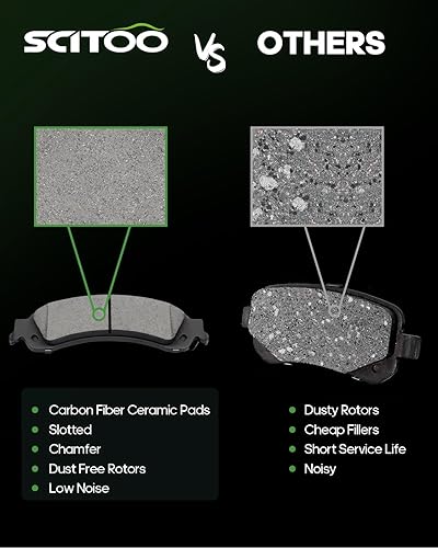 Miniatura 3 de SCITOO ATD834C, D834-7707 ATD785C, D785-7653 Pastillas de freno delanteras y traseras para Cadillac Escalade 2002-2006, 2003-2006 para Cadillac