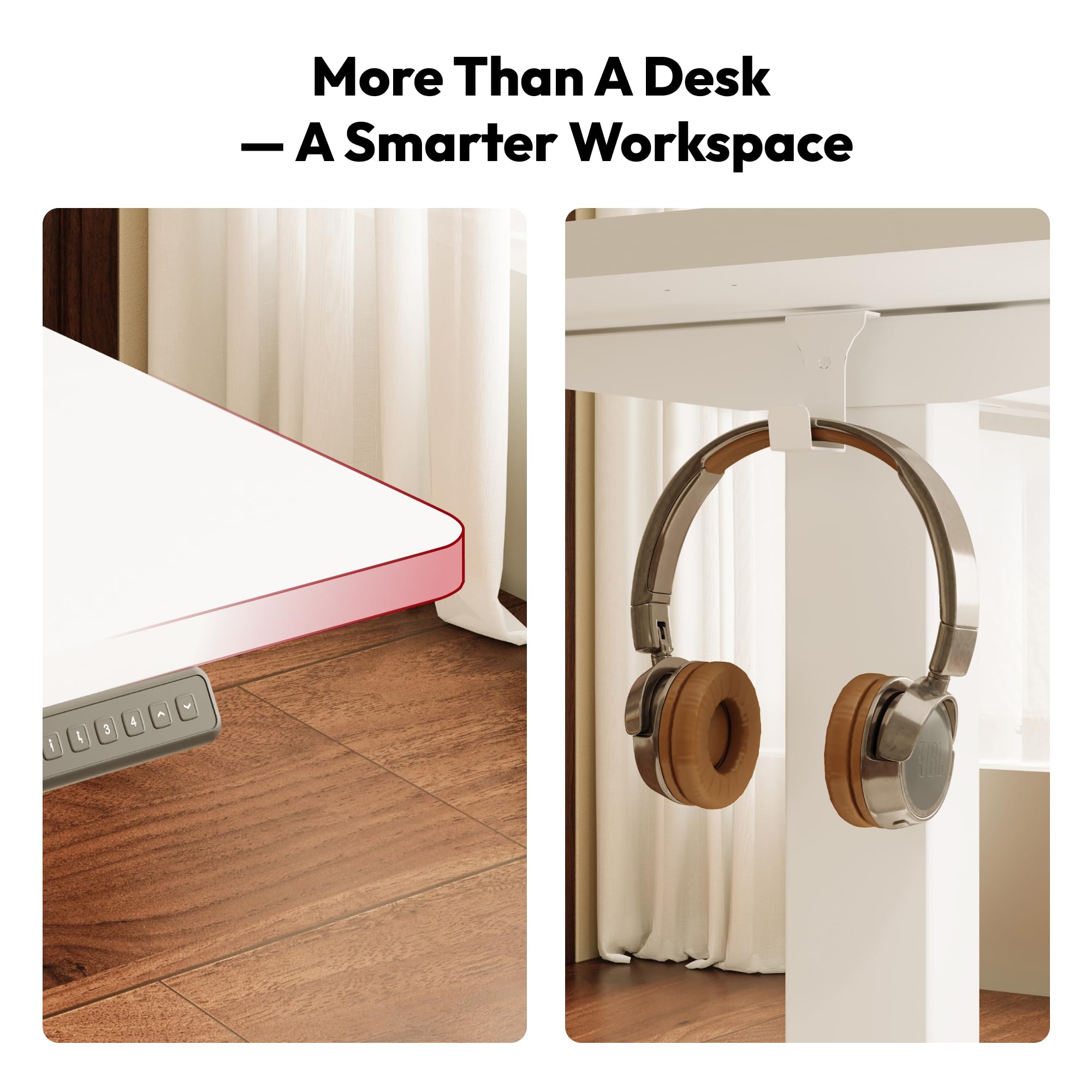 SANODESK Höhenverstellbarer Schreibtisch mit EINTEILIGER Tischplatte | kein Spalt, kein Kompromiss, Ihr Smarter Partner für ergonomisches Arbeiten zu Hause 120 x 60 cm (Ahorn)