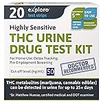 Exploro Highly Sensitive Marijuana Drug Test Kit, THC Drug Test Urine for Marijuana/Weed, Easy Home Drug Test Marijuana, THC Tests for Home for 50 ng/ml, THC Test Strips (Pack of 20)