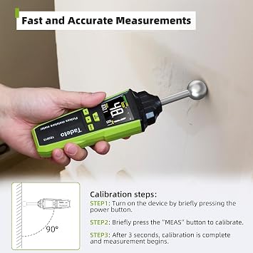 Moisture Meter, Destructure-Free Measurement Humidity Meter with Colour LCD and Acoustic Alarm, Moisture Meter for All Building Materials, Walls, Wood, Plaster, Masonry, 20-40 mm Analysis Depth