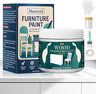 Furniture Paint All In One - 17.6 Oz White Wood Paint For Cabinet, Doors...