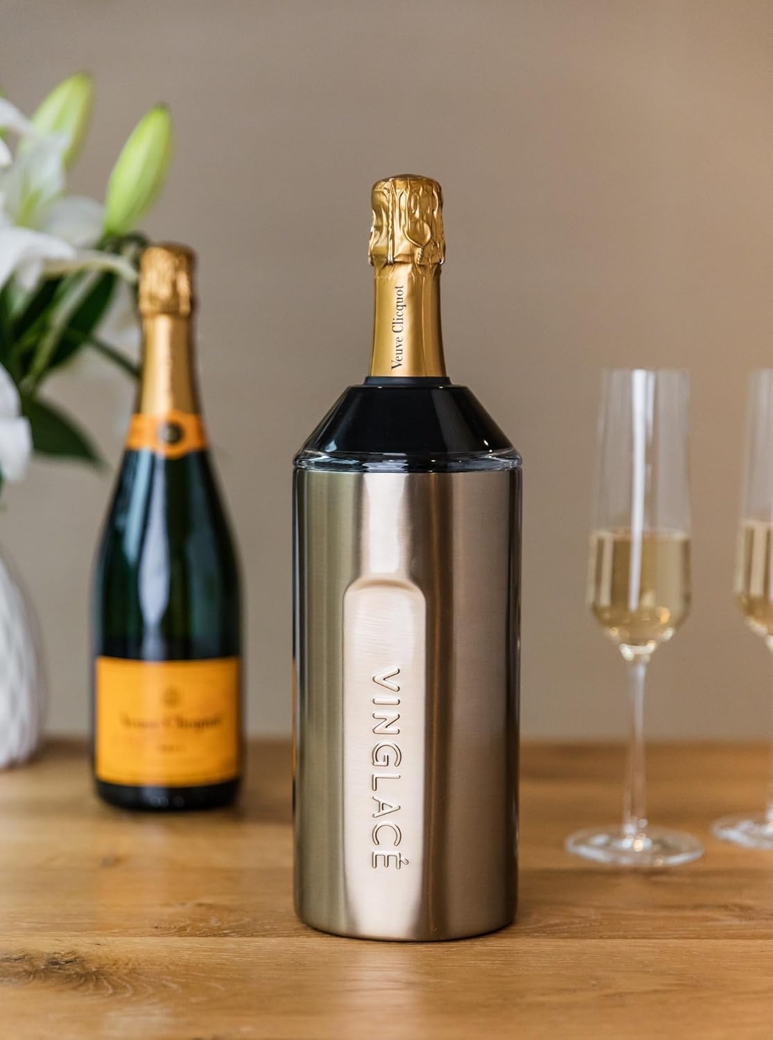Vinglacé Wine Bottle Chiller- Portable Champagne Insulator- Stainless Steel Wine Cooler Sleeve - Keeps Wine Cold (Rose) - Image 9