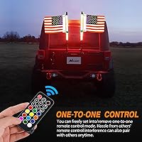 Vista 5 de Nilight - 2 luces de látigo LED RGB en espiral de 2 pies con control remoto por RF, luz de persecución/baile RGB, látigos de antena iluminados