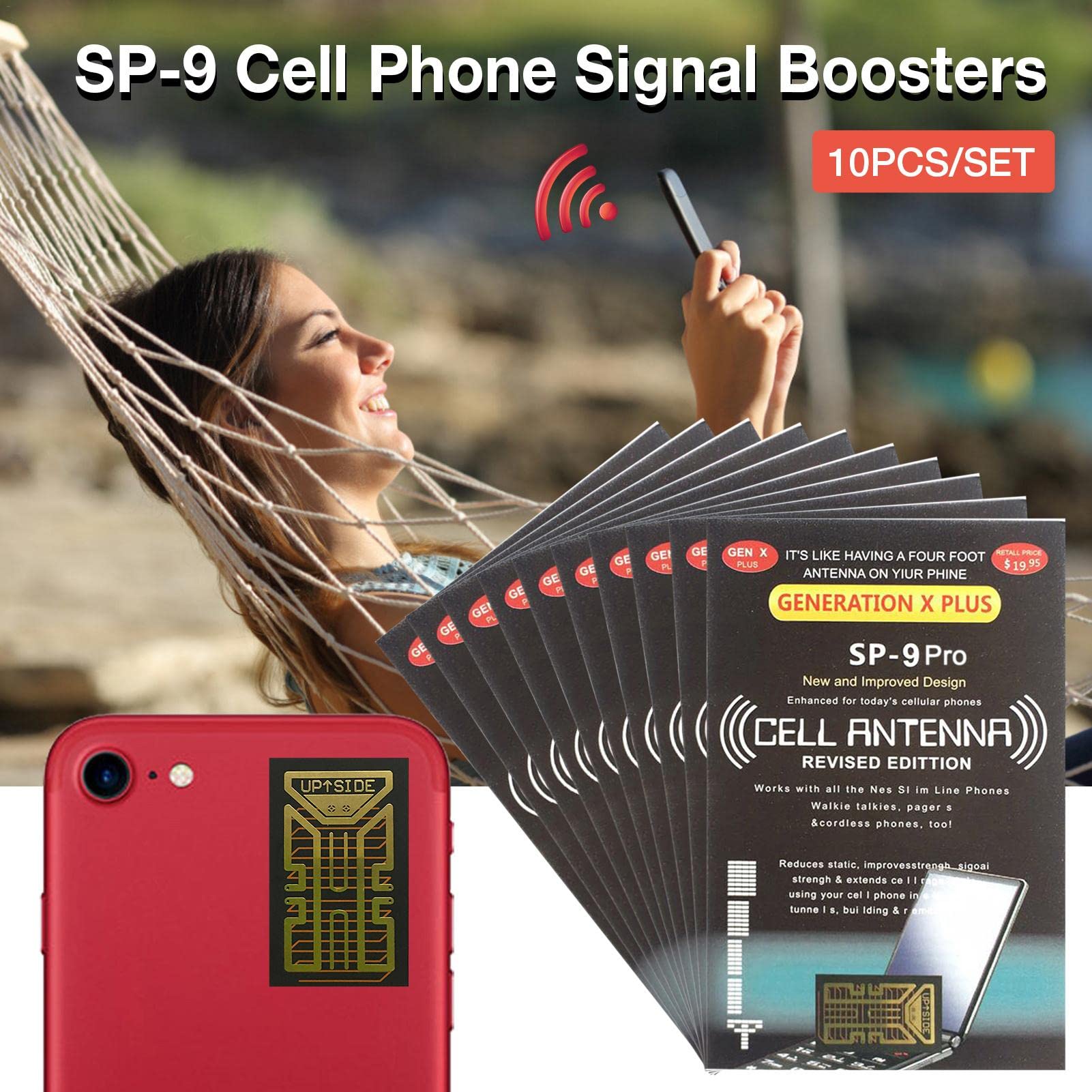 Autocollants Signal téléphone Portable,10 Autocollants -9Pro pour Signal téléphone Portable | Amplificateur d'antenne d'amélioration du Signal réseau