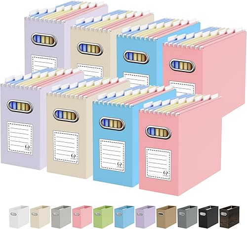 Vista 10 de Caja organizadora de archivos de cartón Oterri para carpetas de archivos colgantes tamaño carta, caja de archivos para escritorio de computadora