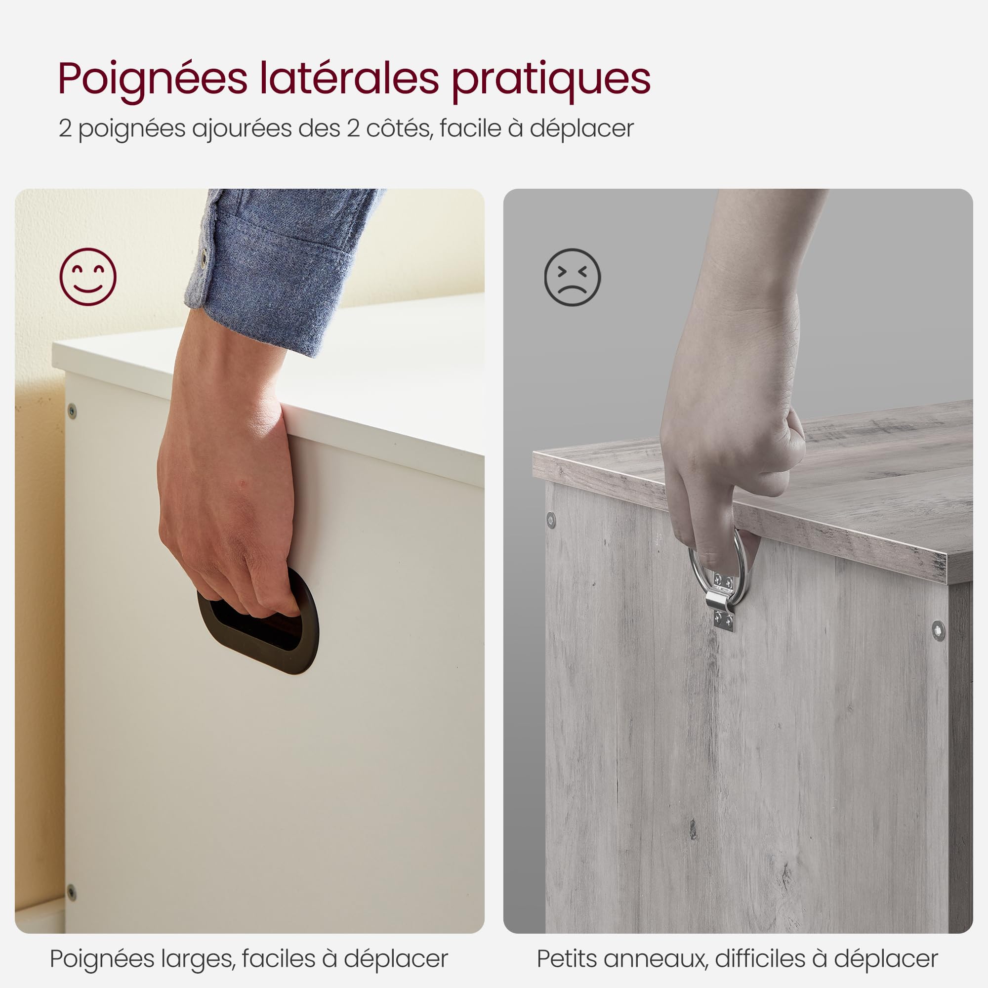 VASAGLE Coffre de Rangement, Banc à Chaussures, avec 2 Charnières de Sécurité, Imitation Grange, 40 x 100 x 46 cm, pour Entrée, Couloir, Chambre, Salon, Blanc Nuage LSB061T10