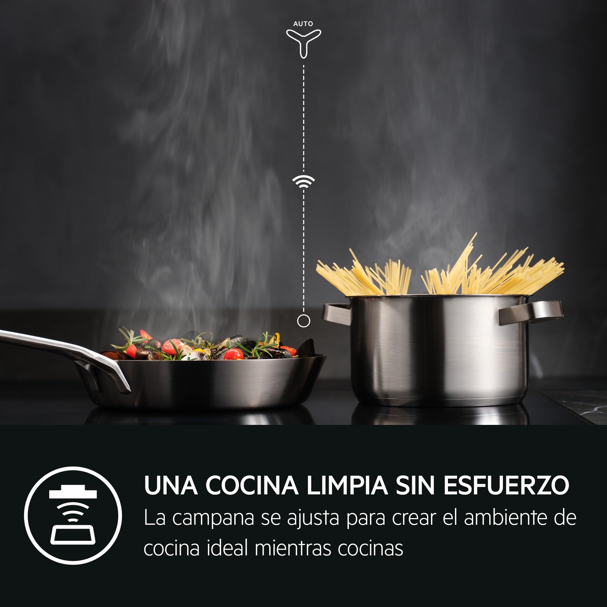 AEG TN63IP0BFB Placa de Inducción, 60 cm, 3 Zonas de Cocción, SenseBoil & SenseFry, FlexiPuente, Sistema Sistema Hob2Hood, Función PowerBoost y Pausa, Controles Deslizantes Independientes, Negro — view 5