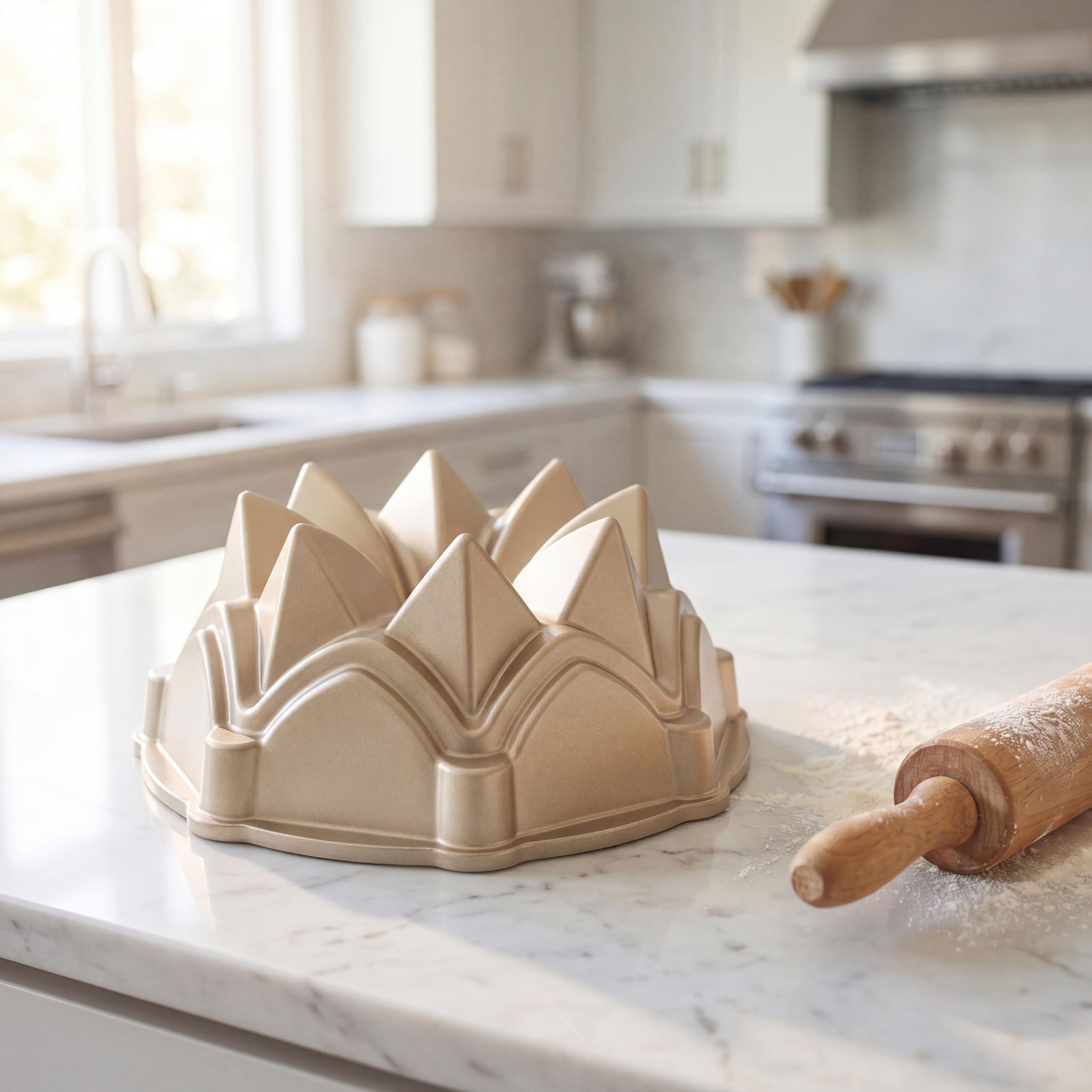 Moule à gâteau en forme de couronne d'étoile en aluminium anti-adhésif cannelé pour fête d'anniversaire et autres occasions