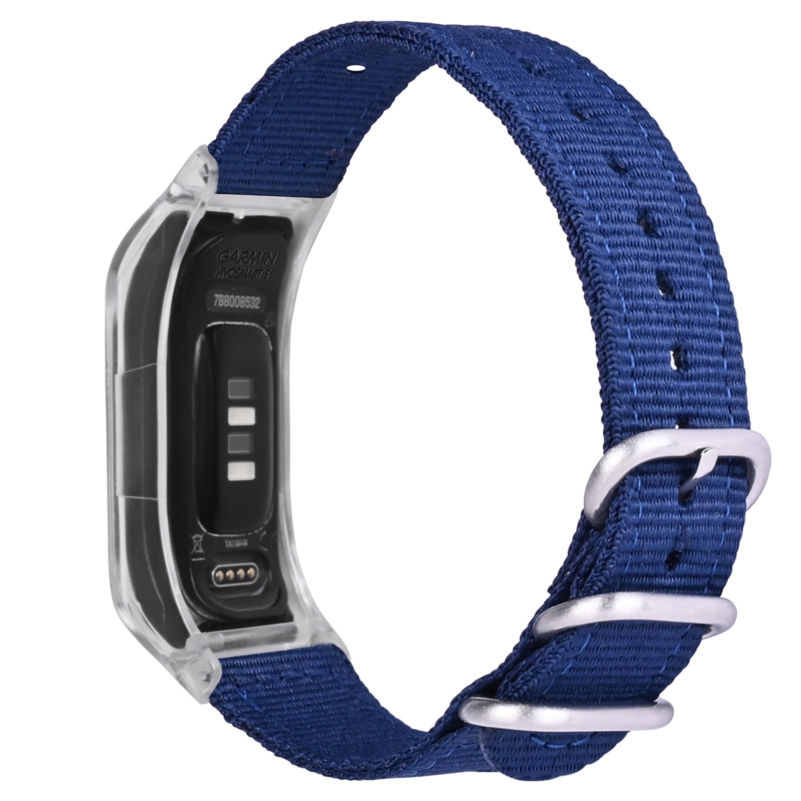 Canvas Nylon Bands Compatible with Garmin Vivosmart 5 tracker Replacement Bands with Case