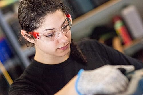 Miniatura 85 de SAFE HANDLER BISON LIFE Clear Lens Color Temple Safety Glasses One Size, Adult, Youth, Clear Protective Polycarbonate Lens Color Temple, Red, 96