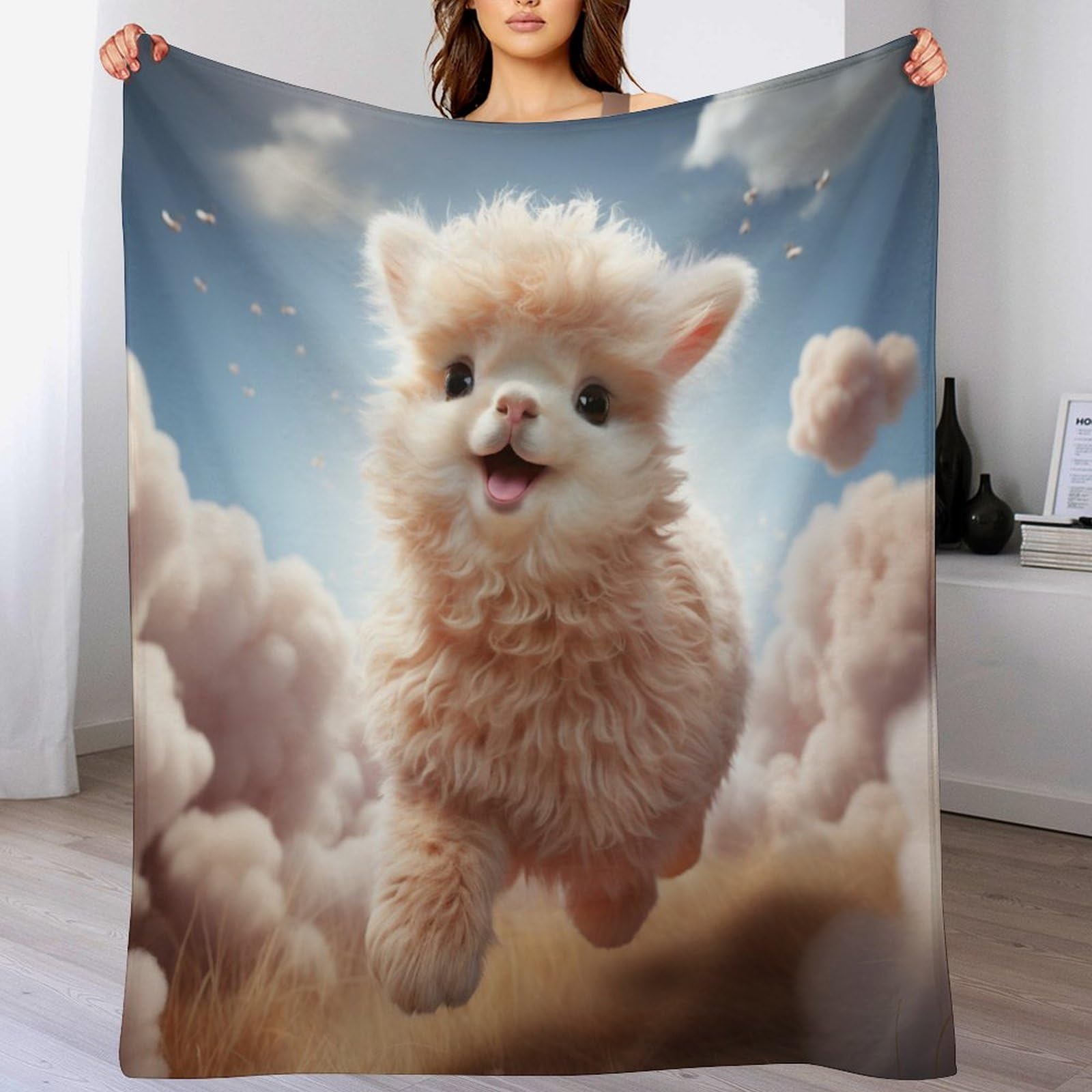Manta de alpaca con relieve 3D de franela mullida y acabado suave de alta calidad textil