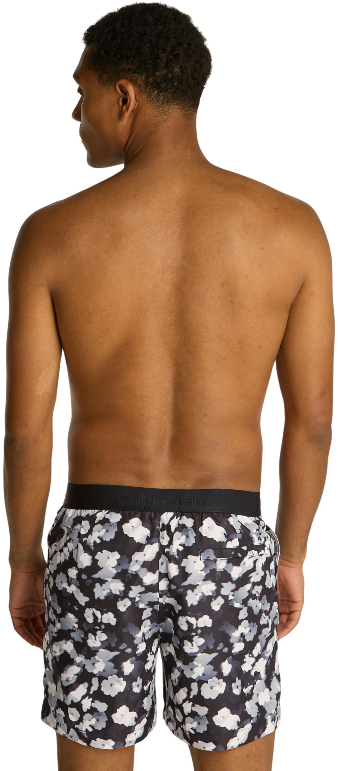 Calvin Klein Uomo Pantaloncino da Bagno Medium Drawstring-Print da Legare