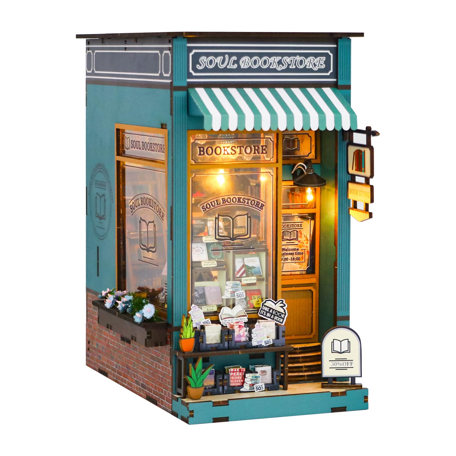 Villageboom Book Nook - Kit da costruzione con luci a LED, fai da te