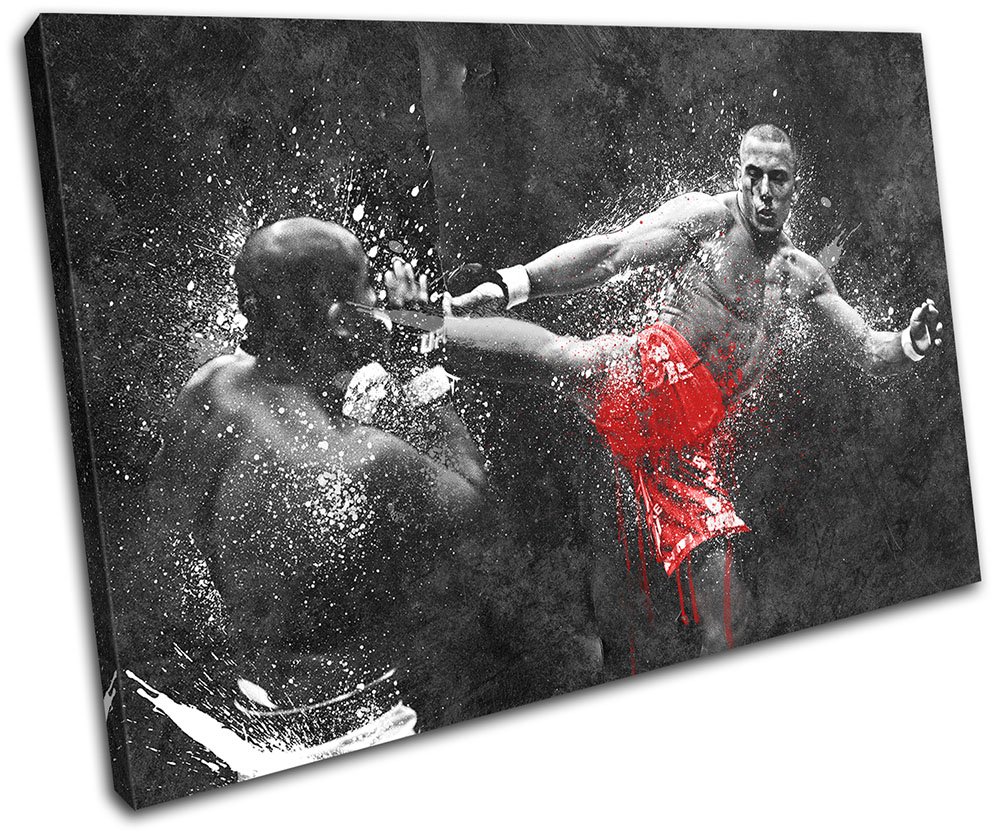 BJ Penn UFC MMA Grunge Sports 45x30cm SINGLE Canvas Art Print Box Framed Picture Wall Hanging - Hand Made In The UK - Framed And Ready To Hang
