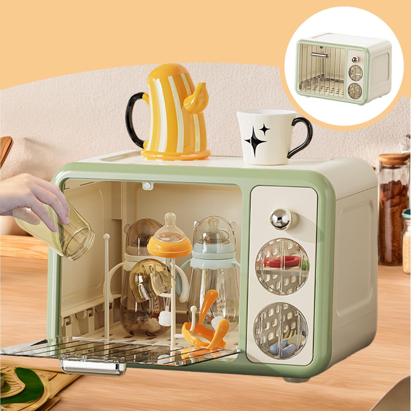Genérico Flaschen-Organizer – 37 cm Aufbewahrungsregal | PP+Pet Trennplatte – Abnehmbarer Drainage-Organizer für Babyflaschen, Tassen und Küchenzubehör, langlebig und praktisch