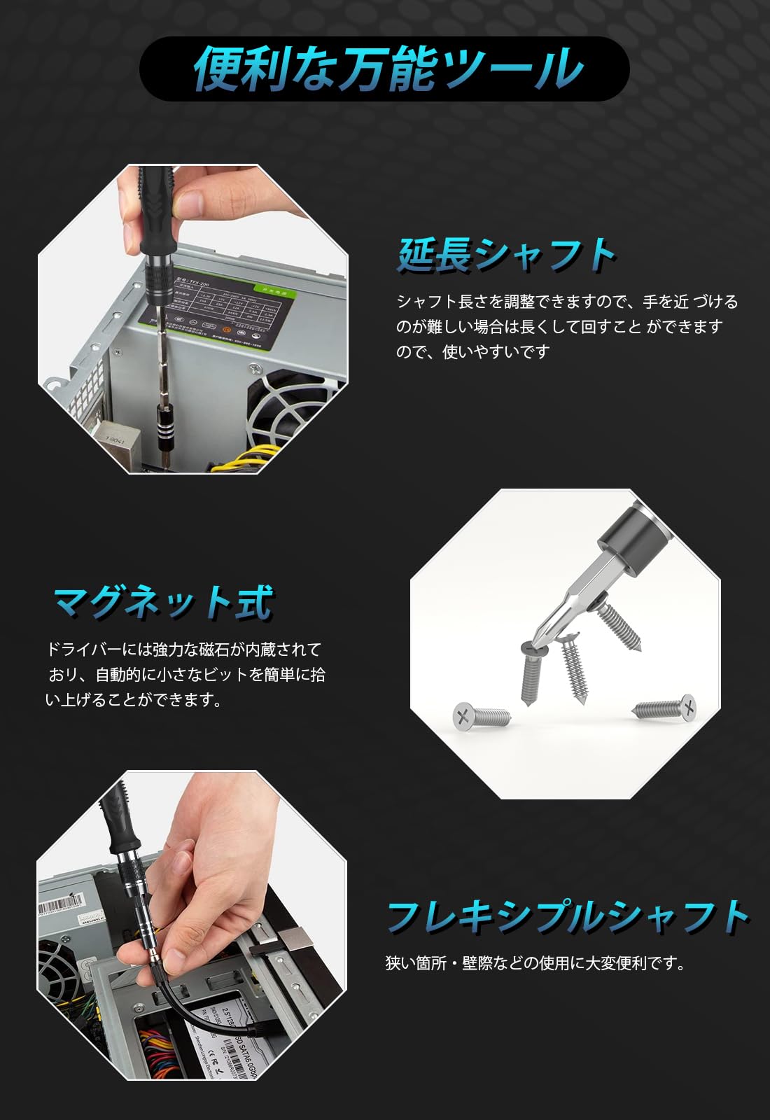 MOVMAO 精密ドライバーセット 145 In 1 トルクスドライバー 多機能ツールキット 磁石付き トルクス マイナス 三角 六角 星型 y字ビット Switch Mac PS5 iPhone スマホ メガネ 修理 帯電防止リストバンド 金属ハンドル付き Black