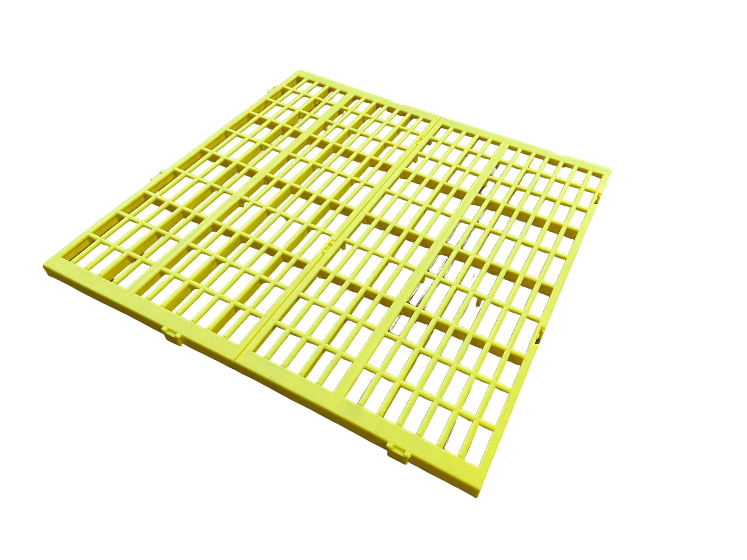Posatoio di Plastica Giallo per Avicoli. Kit Composto da 4 Pezzi. Forma Il Fondo delle Gabbie. Cm 25 x 50 x H 1,7 cadauno.