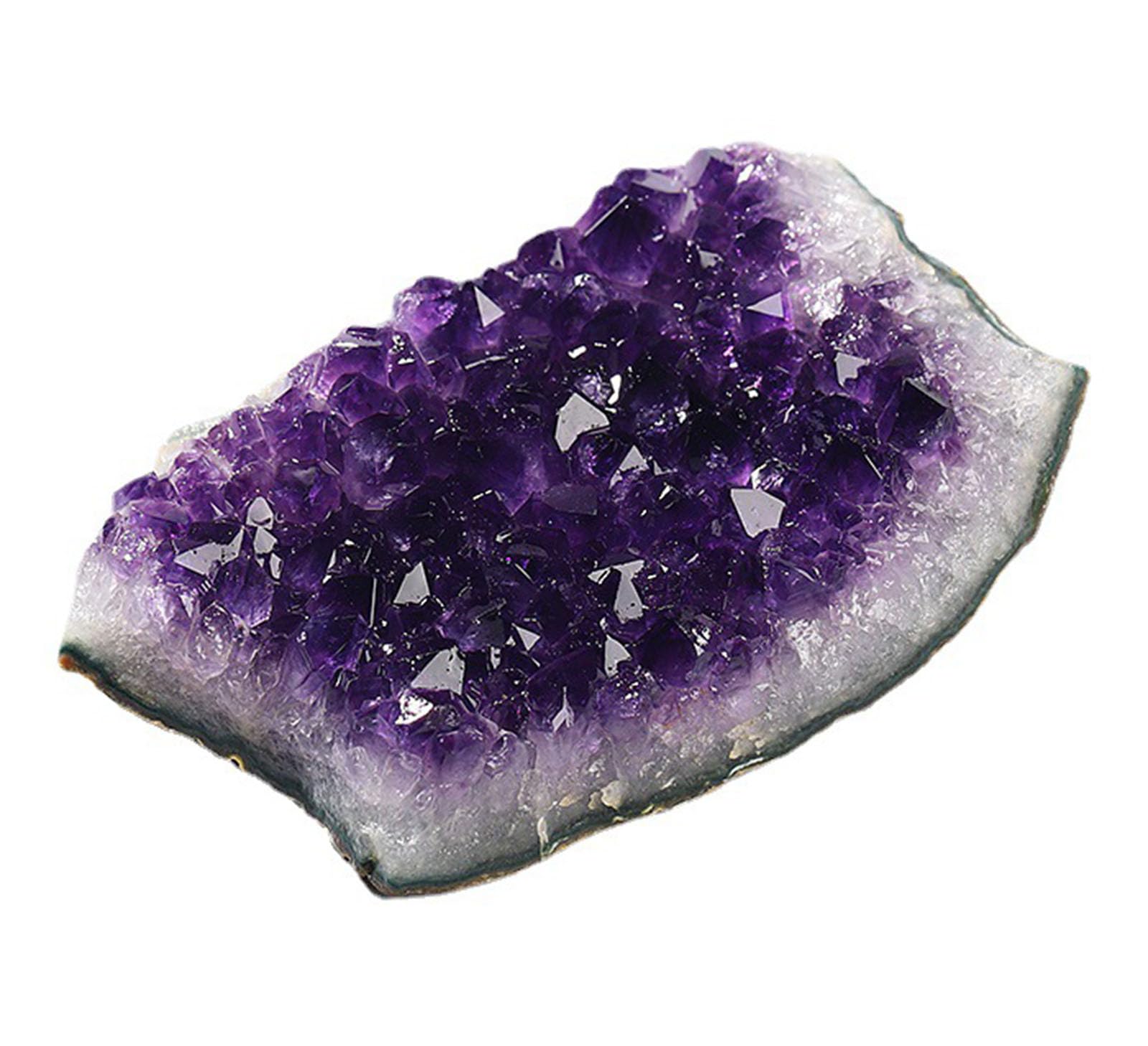 XWFNQSF Amethyst Crystal Geode Cluster,Raw Amethyst Rock Quartz Crystals Collection, Crystal Cluster Decoration Home Office,320~400g