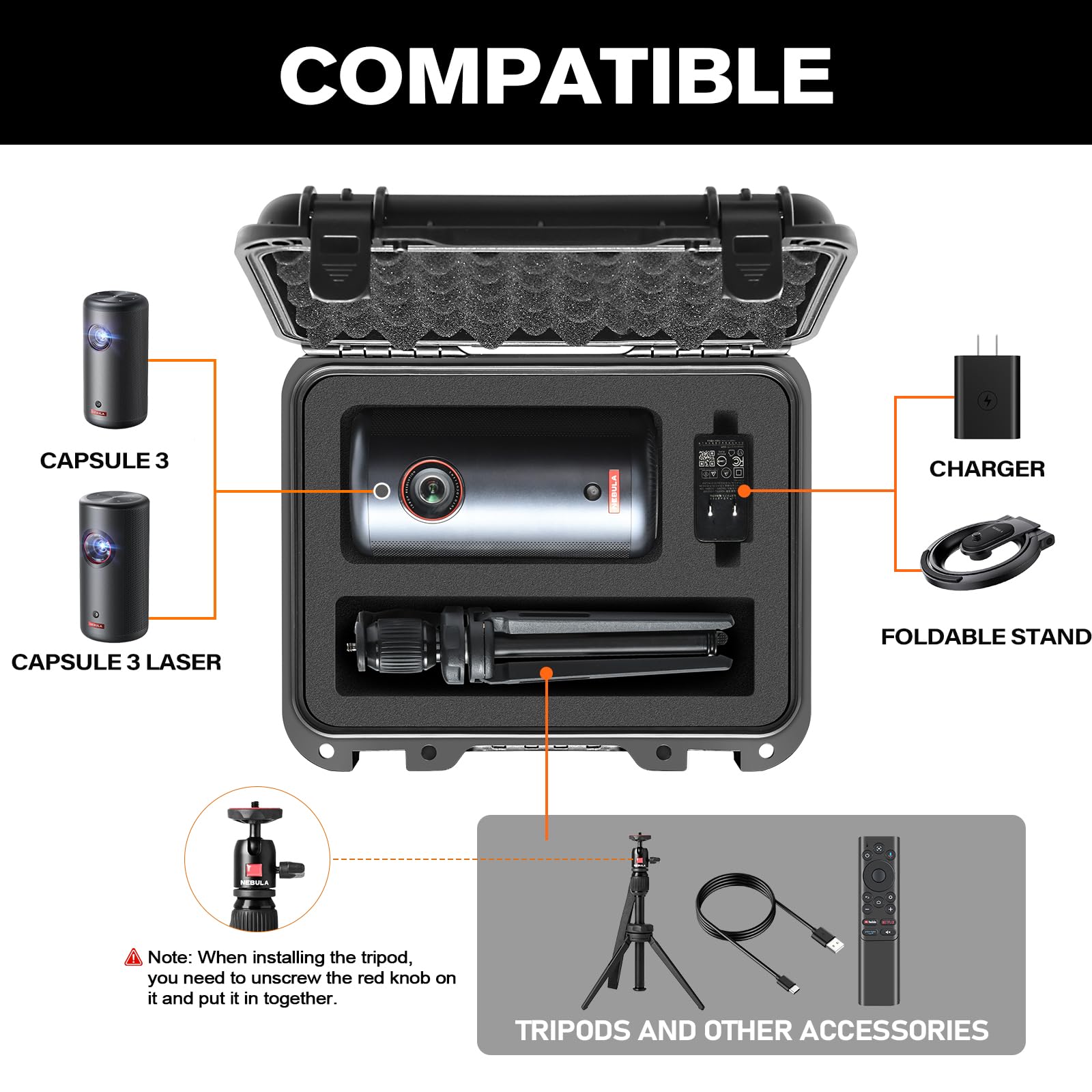 Amazon.co.jp: Anker Nebula Capsule 3用ハードケース - 防水