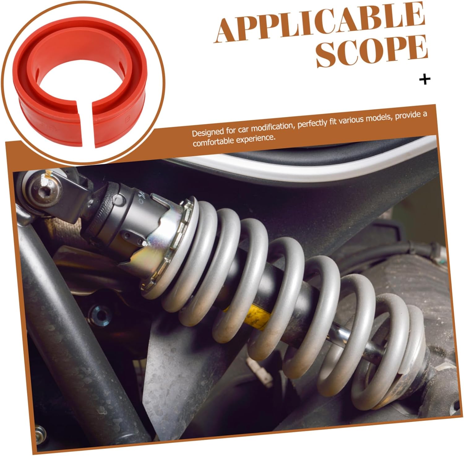 Cabilock Car Spring Buffers Red Spring Shock Absorber Spacer Auto Bumper Cushion Shock Absorption Effect