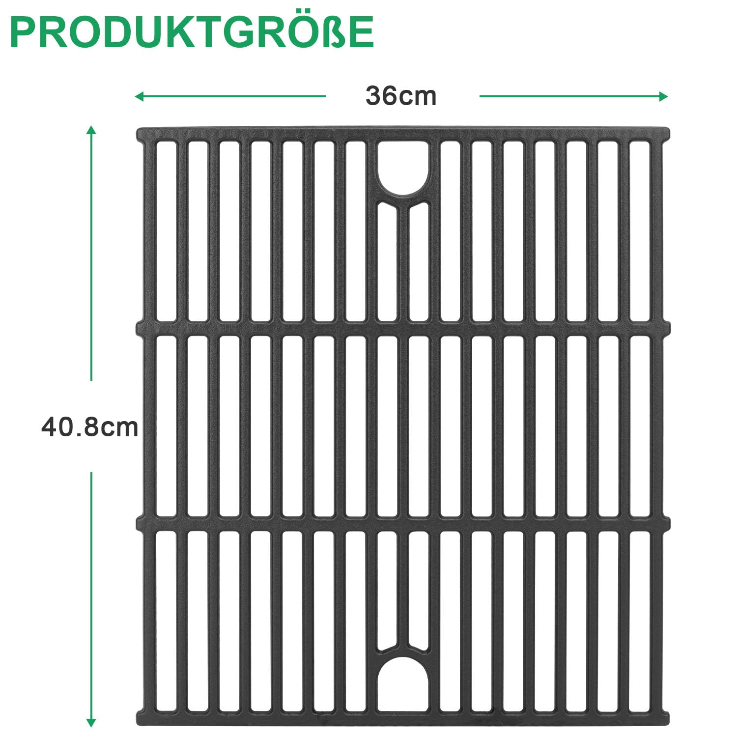 WELL GRILL Uniwersalny żeliwny ruszt do grilla gazowego Tepro 4, 5, 6-palnikowy, ruszty żeliwne, akcesoria do grilla gazowego Tepro Mayfield/Keansburg / Hampton i grilla na węgiel drzewny, 36 x 40 cm