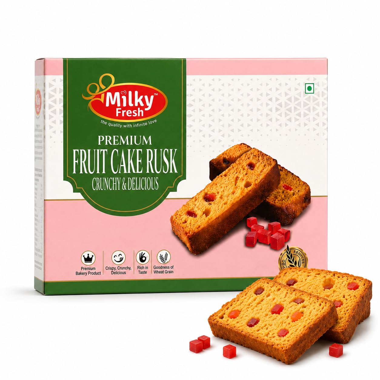 Milky Fresh Premium Fruit Cake Rusk 300g | Crunchy & Delicious Bakery Rusk | Fruit Flavoured Tea Time Toast | Crispy Ready to Eat Snack | Vegetarian Bakery Product-image-31