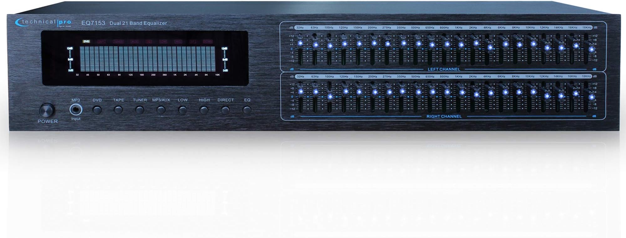 Technical Pro Dual 21 Band Professional Stereo Equalizer with Individual LED Indicators