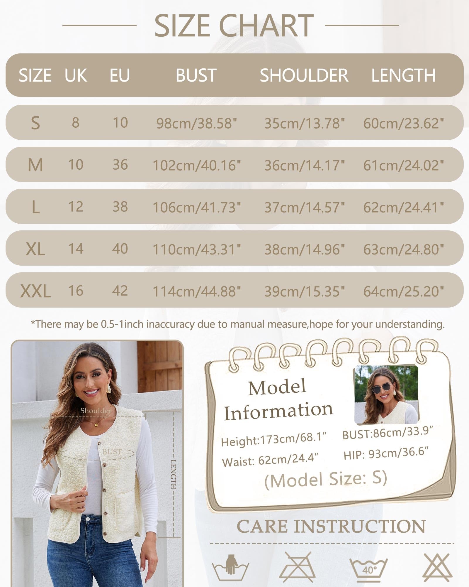 Yutdeng Gilet sans Manche Femme Automne Hiver Gilet en Molleton Classique Gilet Polaire Femme Doux Couleur Unie Veste sans Manches Chaud Manteau sans Manche Blouson Mode Matelassée Poches Bouton Fille