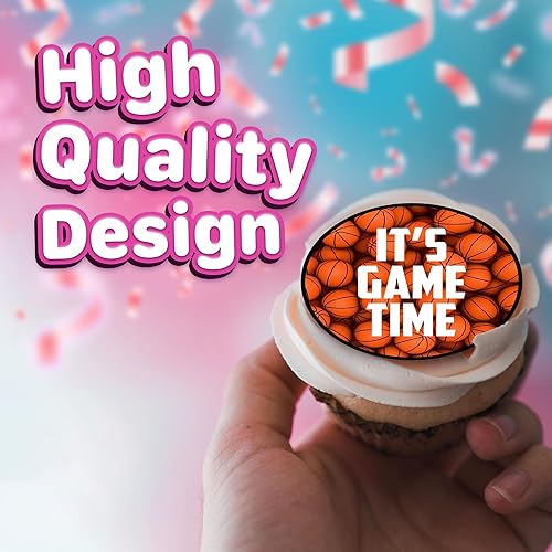 Miniatura 3 de 30 adornos para cupcakes de baloncesto, decoración comestible de feliz cumpleaños, decoración de pasteles de hoja de oblea