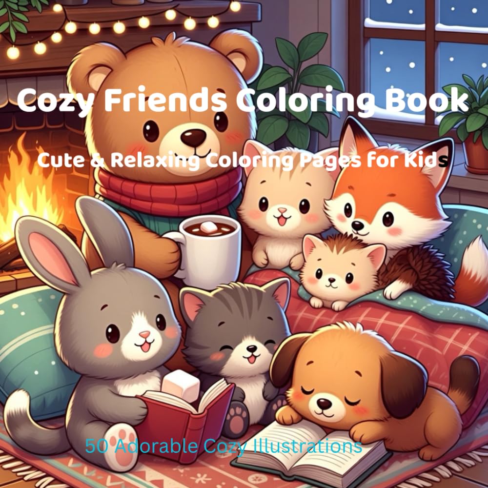 Cozy Friends Coloring Book: Cute & Relaxing Coloring Pages for Kids
