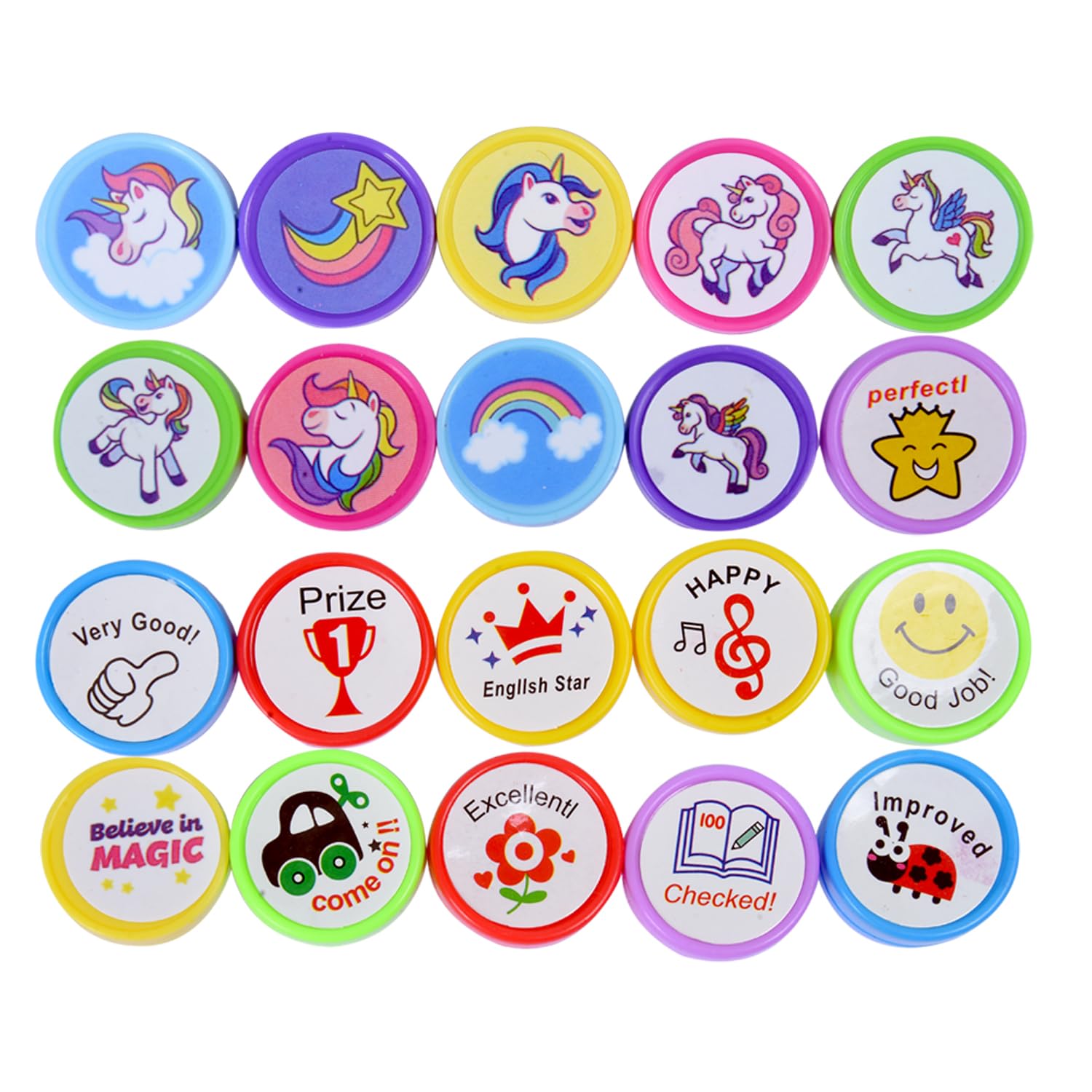 Self-Inking Stamps for Kids | Birthday Party Return Gift |Unicorn, Motivational, smiley and flower Series Stampers Kit (pack of 40) (B0CYGMM6D5) Amazon Price History, Amazon Price Tracker