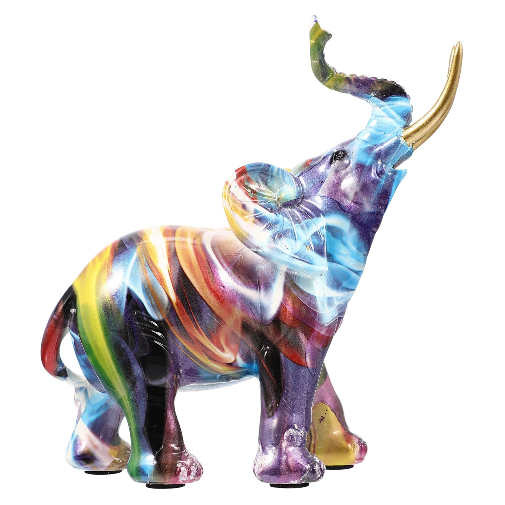 Mipcase Estatua de Elefante de Resina Artesanía Fina y Estilo Europeo Elegante para Decoración de Escritorio Interior para Oficina y Hogar