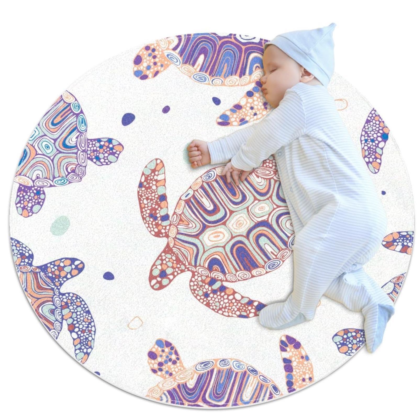 Tapis de salle de bain ethnique tortue de mer tapis antidérapant chambre 1m