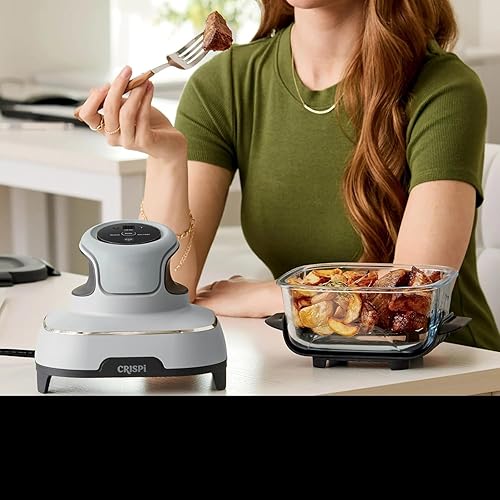 Miniatura 5 de Ninja Crispi 3-en-1 de Freidora sin Aceite, Max Crisp, Freidora de Aire, Recrisp, Almacenamiento Fácil, Placa Crujiente, Tapa, Cocinar, Servir y