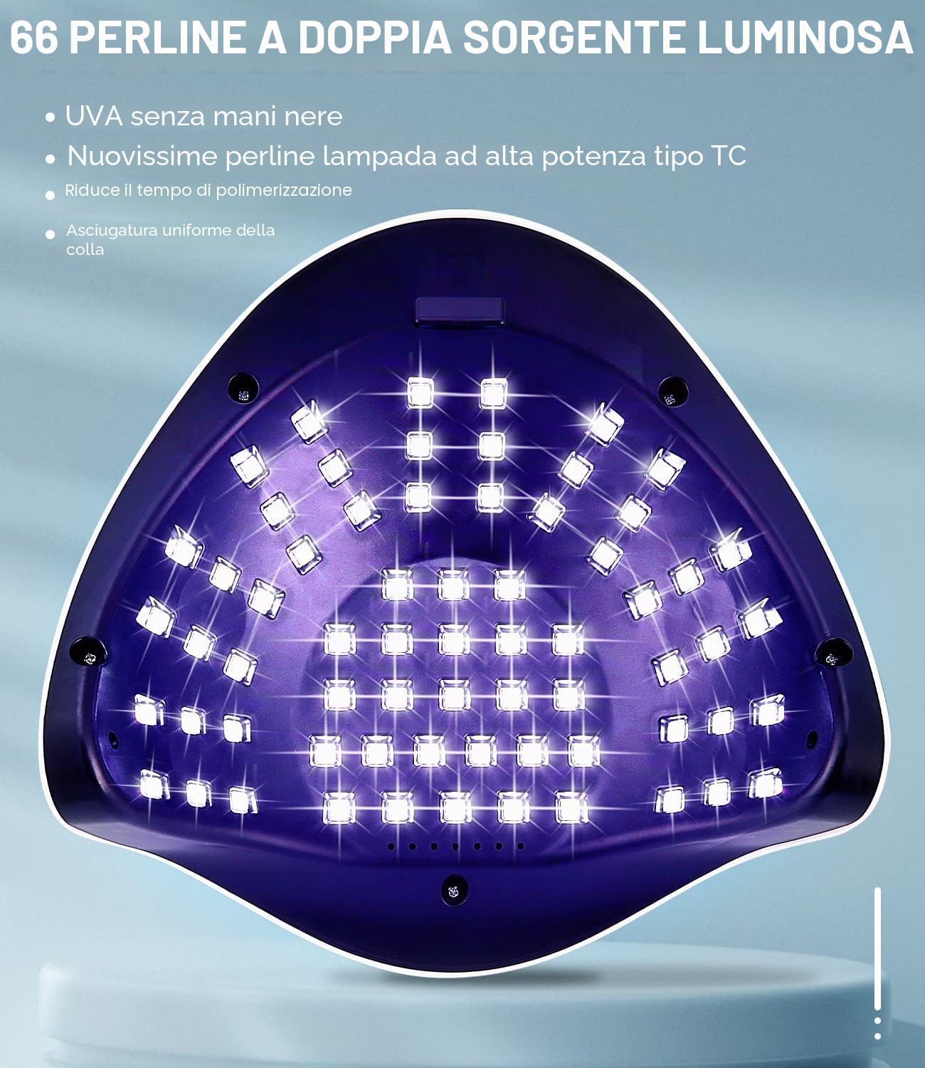 Lampada UV LED Unghie, 280W Professionale 66 sfere di lampada a LEDs, Semipermanente Curare Rapidamente Pedicure Fornetto per Tutti i Smalti, Automatico Sensore per Manicure a Casa e in Salone