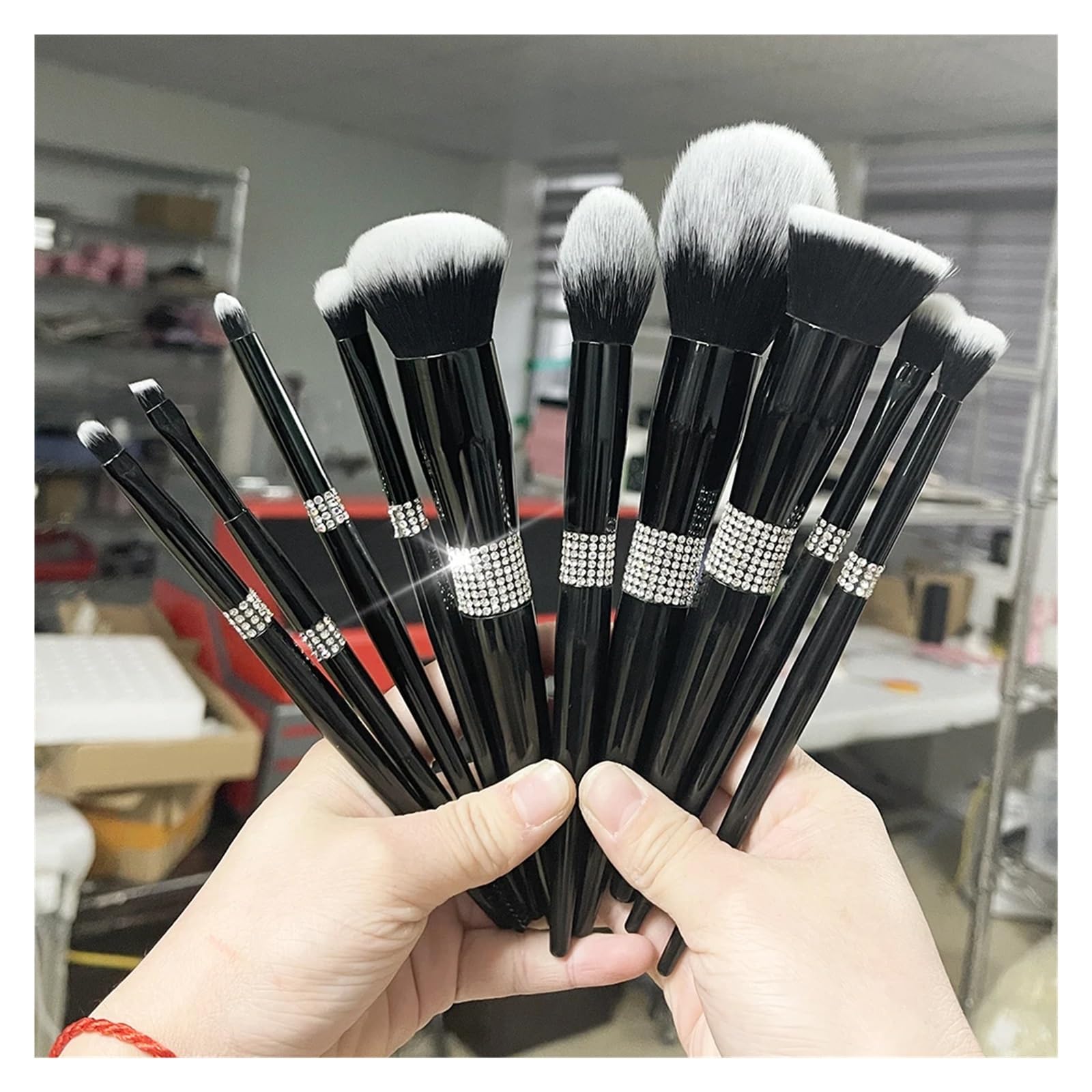 10-teiliges/12-teiliges Diamant-Make-up-Pinsel-Set, professionelle Foundation, Rouge, Lidschatten, Augenbrauen, Concealer, Make-up-Pinsel-Tools(10pcs diamond bucket)