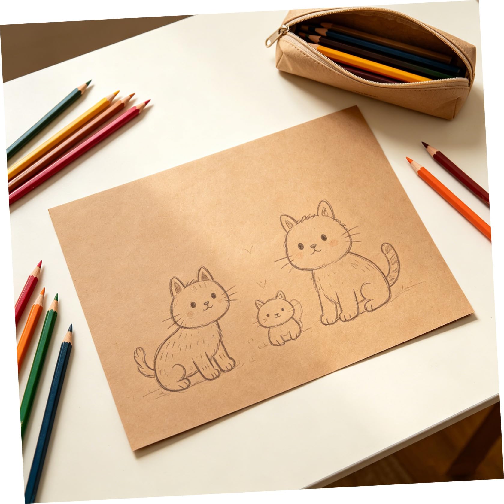 Tofficu 120 Fogli Cartoncino Kraft Marrone Khaki Resistente a Pieghe e Strappi per Creazione Biglietti e Fai da Te, Formato A4 6 Fogli per Scrapbooking e Progetti Artistici