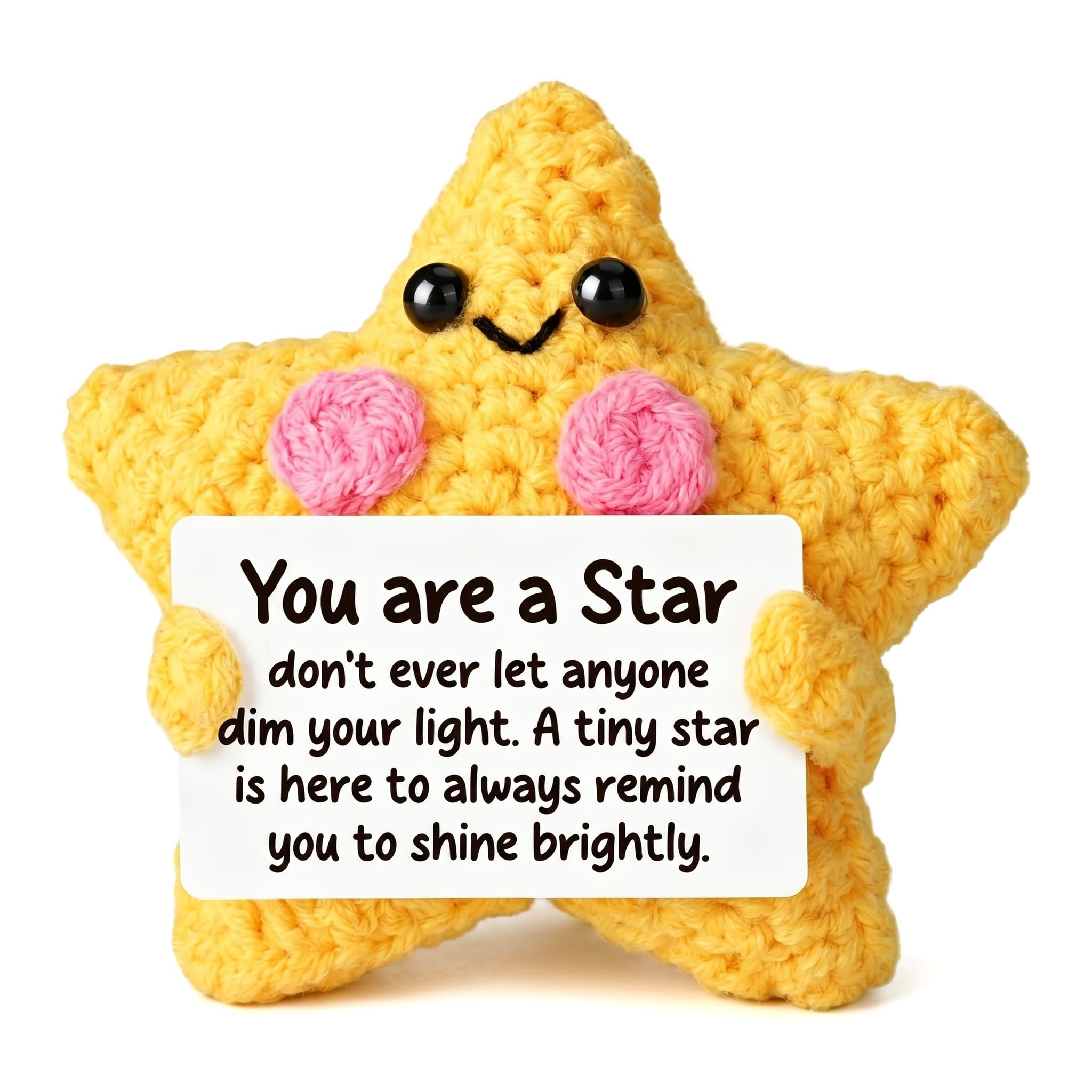 FeiatPogra Handmade Positive Crochet Animals - Emotional Support Crochet Gift with Affirmation Tag, Suitable as Positive Gifts & Nanny Crochet Gifts