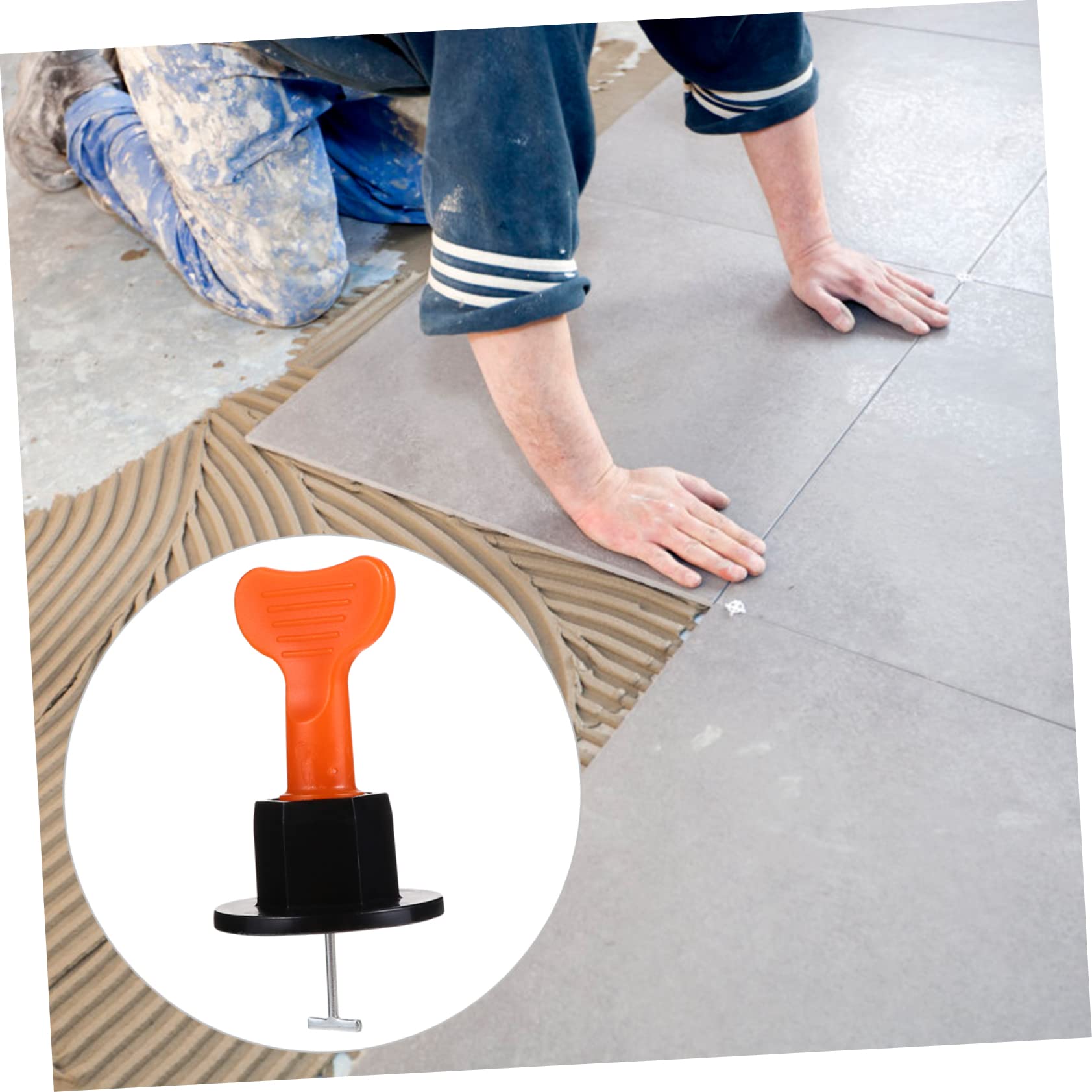 UKCOCO Kit de Système de Nivellement Carrelage Réutilisable en Plastique Noir 100 Pièces pour Sols et Murs, Outil Pratique pour Pose Précise de Carrelage