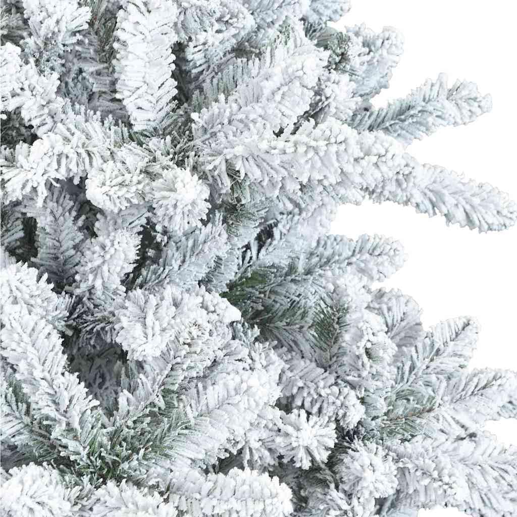 Künstlicher Weihnachtsbaum 210 cm schneebedeckt weiß mit Scharnierästen und faltbarem Metallständer, naturgetreu, klappbar, für Wohnzimmer, Garten, Büro