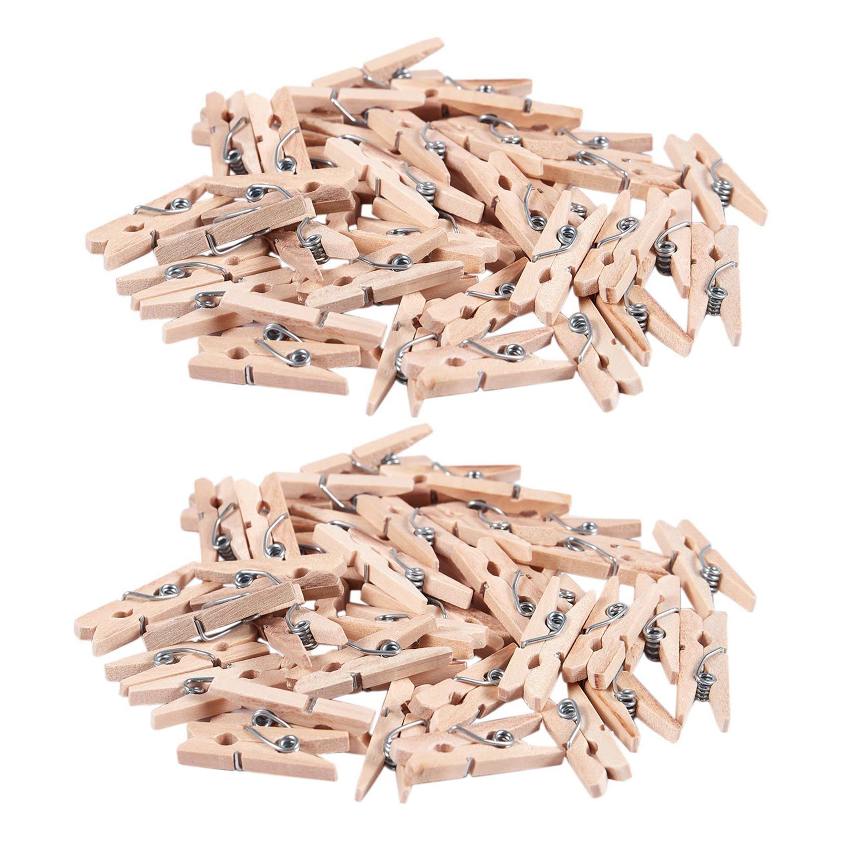 Hndhbfgrt Mini Wooden Clothes Photo Paper Peg Clothespin Craft Clips 25mm 80Pcs